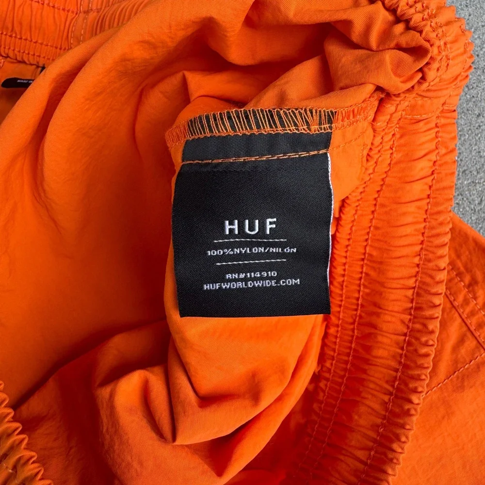 HUF Orange Shorts‎ Mens Size S Elastic Waist Drawstring Pockets